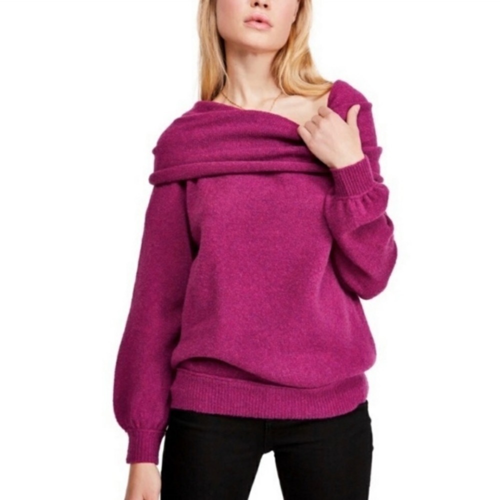 FREE People Women’s Sweater XS Echo Beach Cowl Neck Magic Orchid Purple